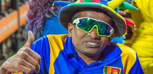 Gayan Senanayake puts his thumb up to the camera