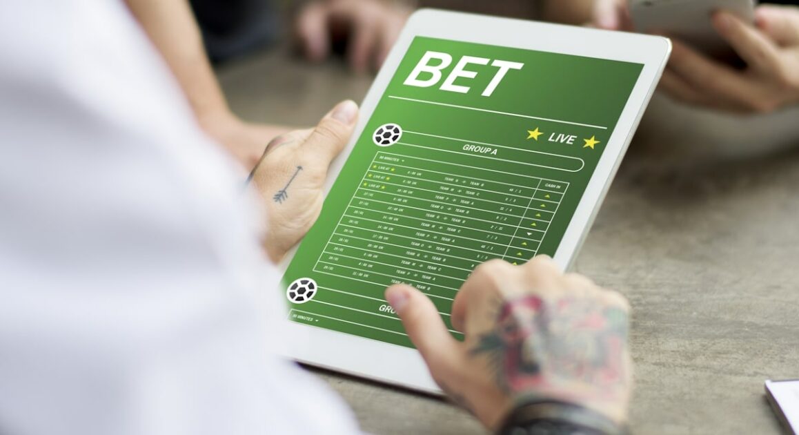 Betting app on a tablet